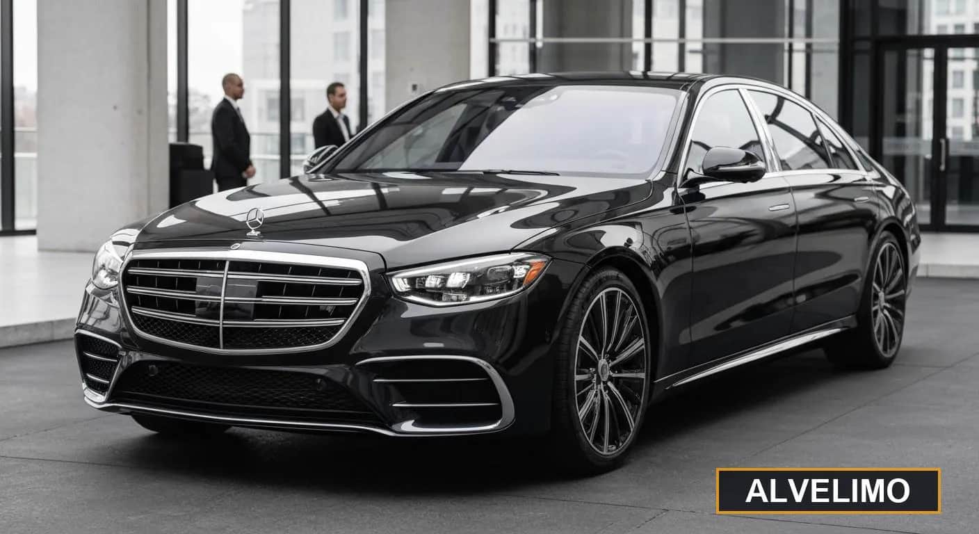 Black Mercedes-Benz S-Class chauffeured sedan